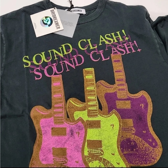 NWT Daydreamer Soundclash Graphic Long Sleeve Tee XS Black Rock Band - Picture 5 of 5